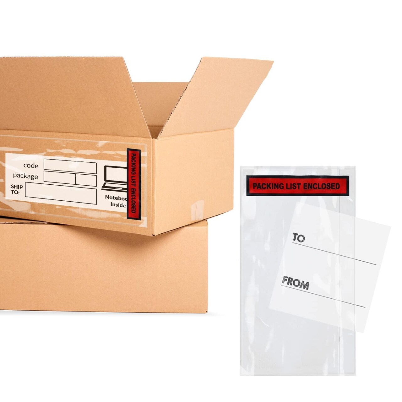 Packing List Envelopes 5.5 x 10 Pack of 100 Shipping Labels Sleeves 5 1/2 x 10 Plastic Clear Mailing Pouch with 2 Mil Thick Waterproof SelfAdhesive Packing Pouches for Shipping Documents